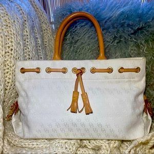 Dooney & Bourke White Fabric Shoulder Bag